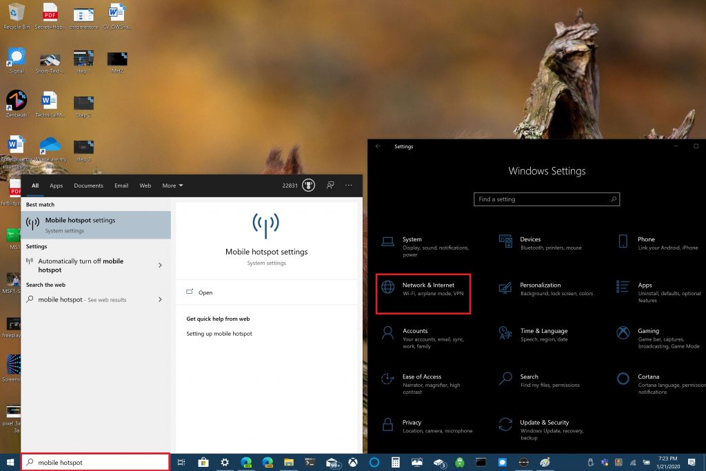how to use mac laptop as hotspot for windows 10